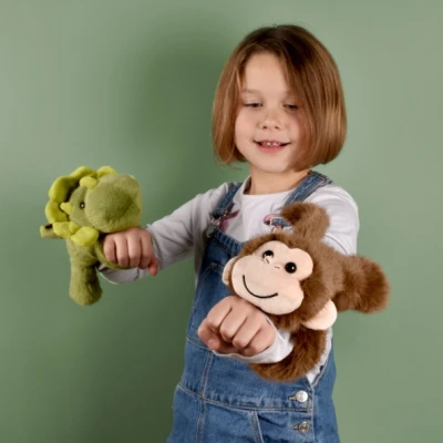 DOUDOU ET COMPAGNIE DOUDOU pluszowa bransoletka slap małpa Podcoll Histoire d'Ours brązowy
