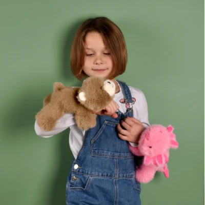 DOUDOU ET COMPAGNIE DOUDOU pluszowa bransoletka slap miś Podcoll Histoire d'Ours jasny brązowy