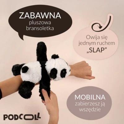 DOUDOU ET COMPAGNIE DOUDOU pluszowa bransoletka slap panda Podcoll Histoire d'Ours biały