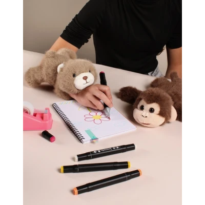 DOUDOU ET COMPAGNIE DOUDOU pluszowa bransoletka slap miś Podcoll Histoire d'Ours jasny brązowy
