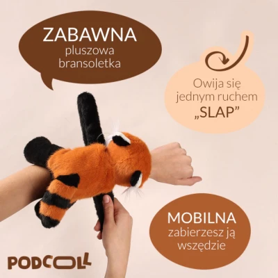 DOUDOU ET COMPAGNIE DOUDOU pluszowa bransoletka slap panda ruda Podcoll Histoire d'Ours pomarańczowy