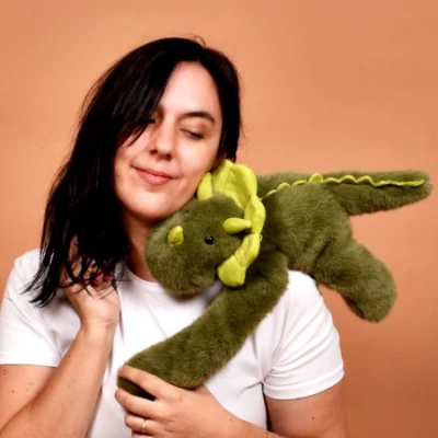 DOUDOU ET COMPAGNIE DOUDOU obciążeniowy pluszowy dinozaur Podcoll Histoire d'Ours 50 cm ciemny zielony