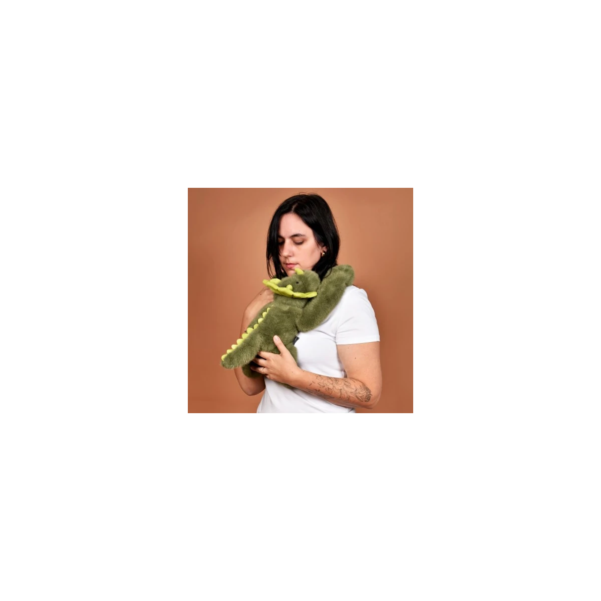 DOUDOU ET COMPAGNIE DOUDOU obciążeniowy pluszowy dinozaur Podcoll Histoire d'Ours 50 cm ciemny zielony