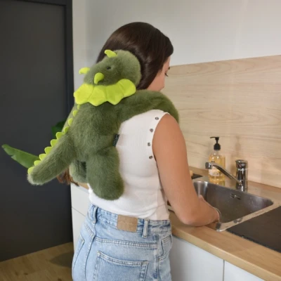 DOUDOU ET COMPAGNIE DOUDOU obciążeniowy pluszowy dinozaur Podcoll Histoire d'Ours 50 cm ciemny zielony