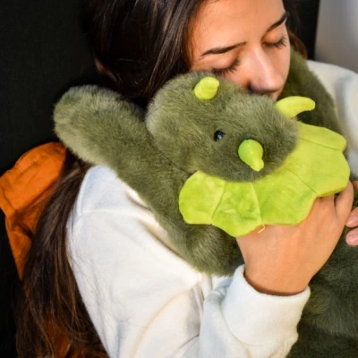 DOUDOU ET COMPAGNIE DOUDOU obciążeniowy pluszowy dinozaur Podcoll Histoire d'Ours 50 cm ciemny zielony