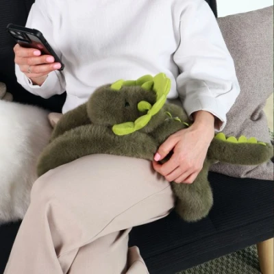 DOUDOU ET COMPAGNIE DOUDOU obciążeniowy pluszowy dinozaur Podcoll Histoire d'Ours 50 cm ciemny zielony