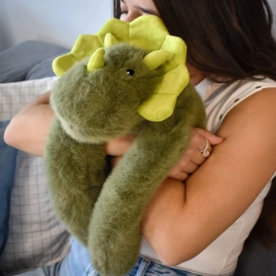 DOUDOU ET COMPAGNIE DOUDOU obciążeniowy pluszowy dinozaur Podcoll Histoire d'Ours 50 cm ciemny zielony