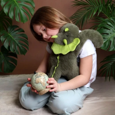 DOUDOU ET COMPAGNIE DOUDOU obciążeniowy pluszowy dinozaur Podcoll Histoire d'Ours 50 cm ciemny zielony