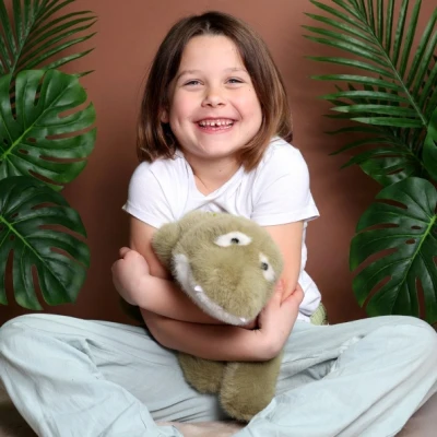 DOUDOU ET COMPAGNIE DOUDOU obciążeniowy pluszowy krokodyl Podcoll Histoire d'Ours 50 cm zielony
