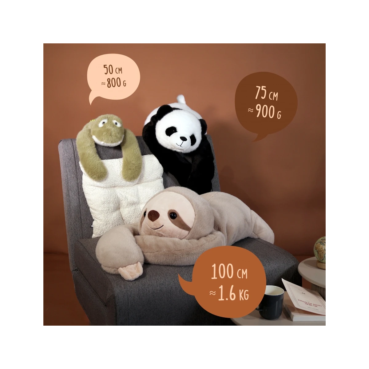 DOUDOU ET COMPAGNIE DOUDOU obciążeniowa pluszowa panda Podcoll Histoire d'Ours 75 cm czarno-biały