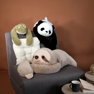 DOUDOU ET COMPAGNIE DOUDOU obciążeniowa pluszowa panda Podcoll Histoire d'Ours 75 cm czarno-biały