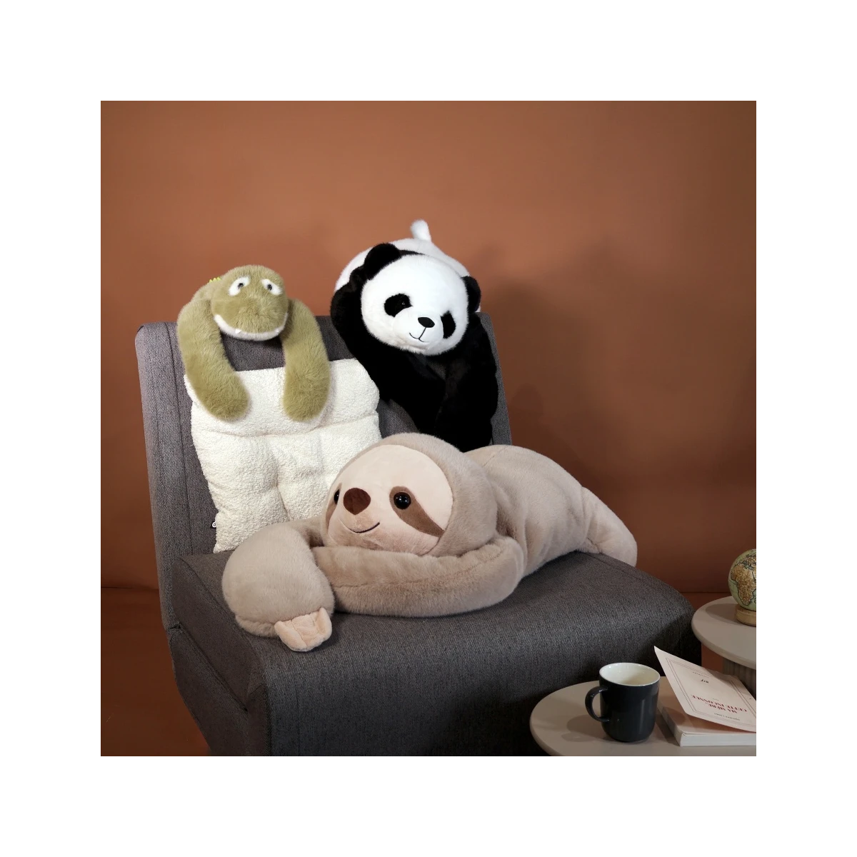 DOUDOU ET COMPAGNIE DOUDOU obciążeniowa pluszowa panda Podcoll Histoire d'Ours 75 cm czarno-biały