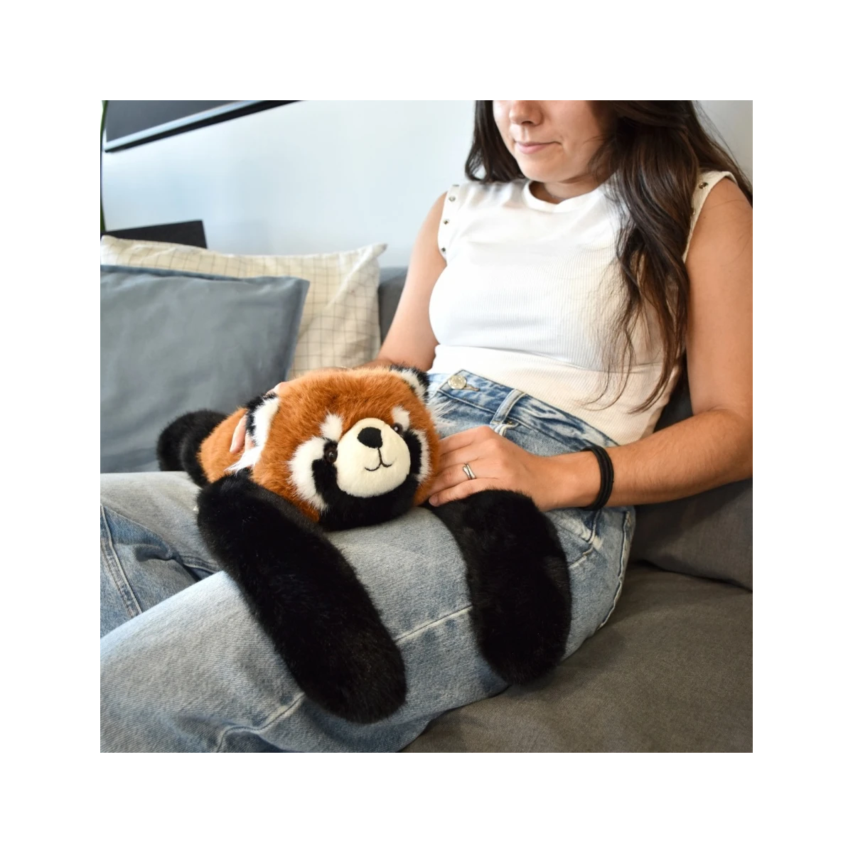 DOUDOU ET COMPAGNIE DOUDOU obciążeniowa pluszowa panda ruda Podcoll Histoire d'Ours 50 cm pomarańczowy