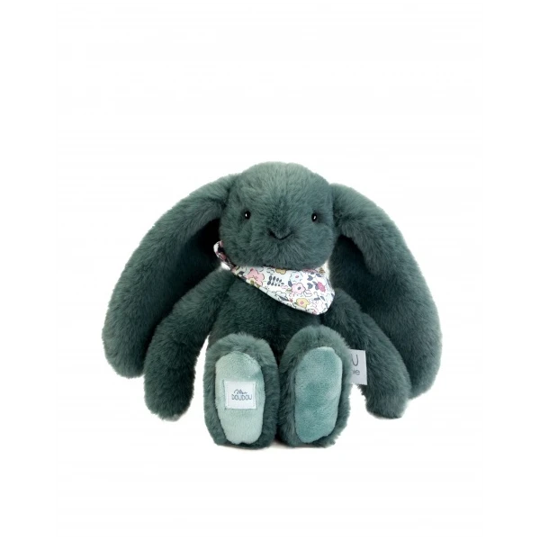 DOUDOU ET COMPAGNIE DOUDOU pluszowy królik Lapin Fleurette  25 cm zielony eukaliptusowy