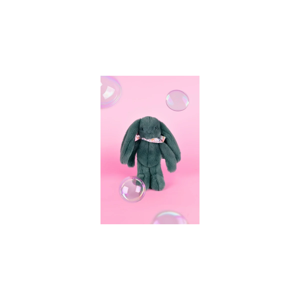 DOUDOU ET COMPAGNIE DOUDOU pluszowy królik Lapin Fleurette  25 cm zielony eukaliptusowy