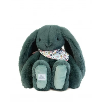 DOUDOU ET COMPAGNIE DOUDOU pluszowy królik Lapin Fleurette  35 cm zielony eukaliptusowy