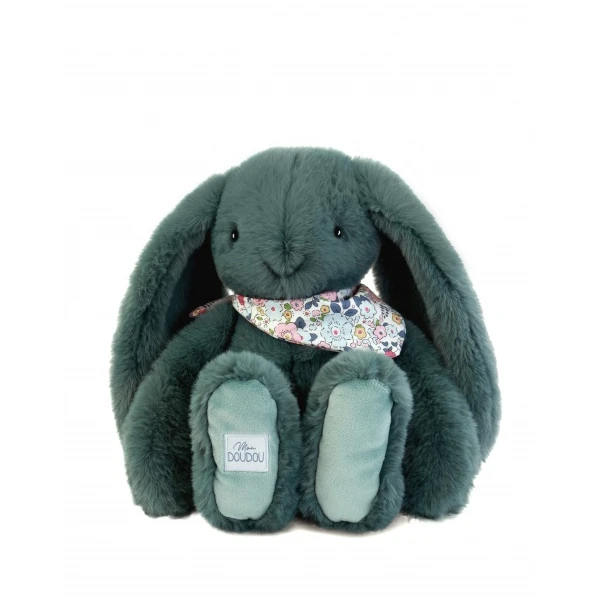 DOUDOU ET COMPAGNIE DOUDOU pluszowy królik Lapin Fleurette  35 cm zielony eukaliptusowy