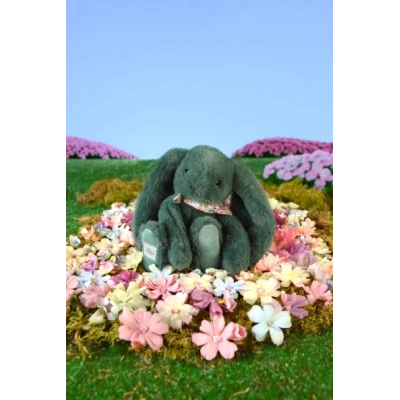 DOUDOU ET COMPAGNIE DOUDOU pluszowy królik Lapin Fleurette  25 cm zielony eukaliptusowy