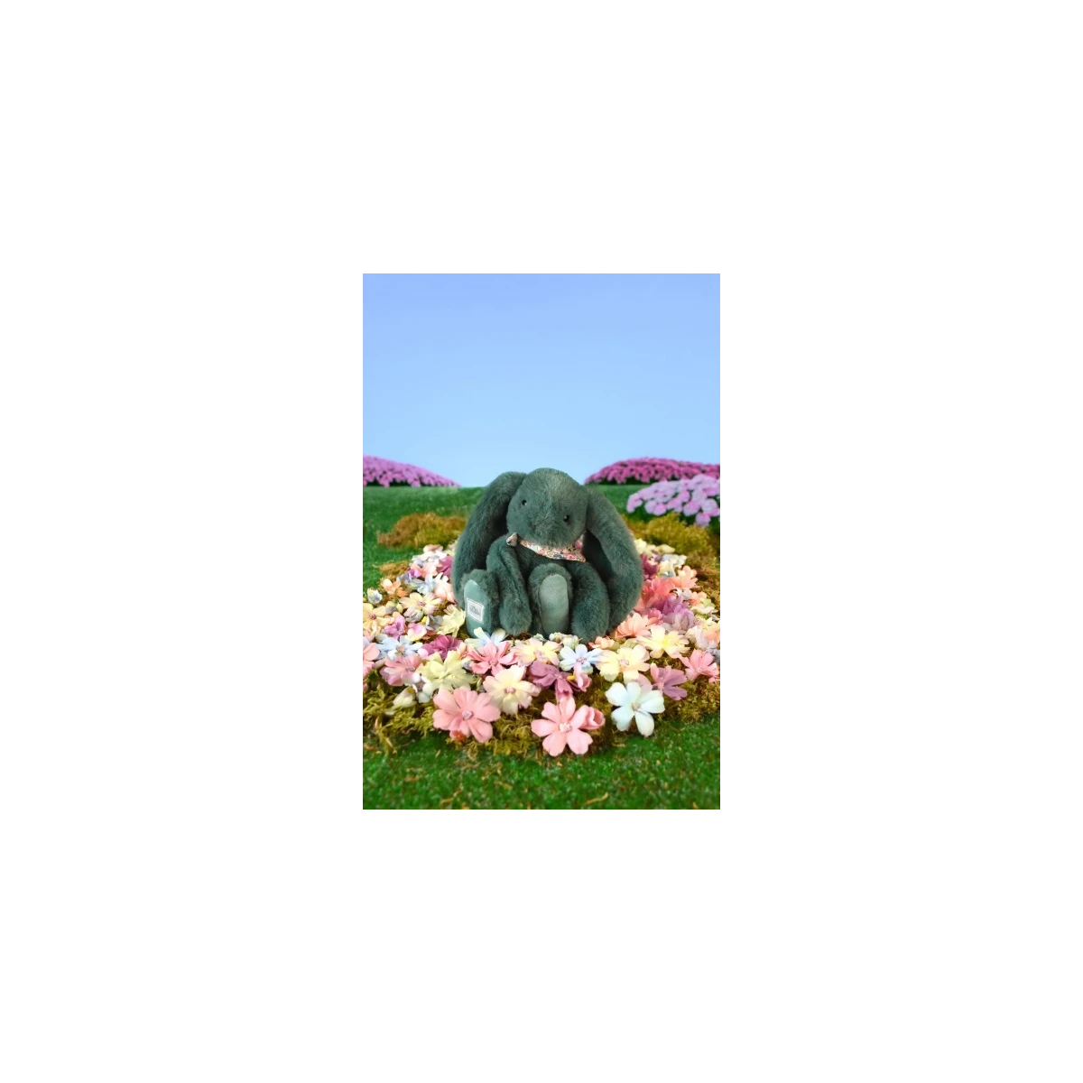 DOUDOU ET COMPAGNIE DOUDOU pluszowy królik Lapin Fleurette  25 cm zielony eukaliptusowy