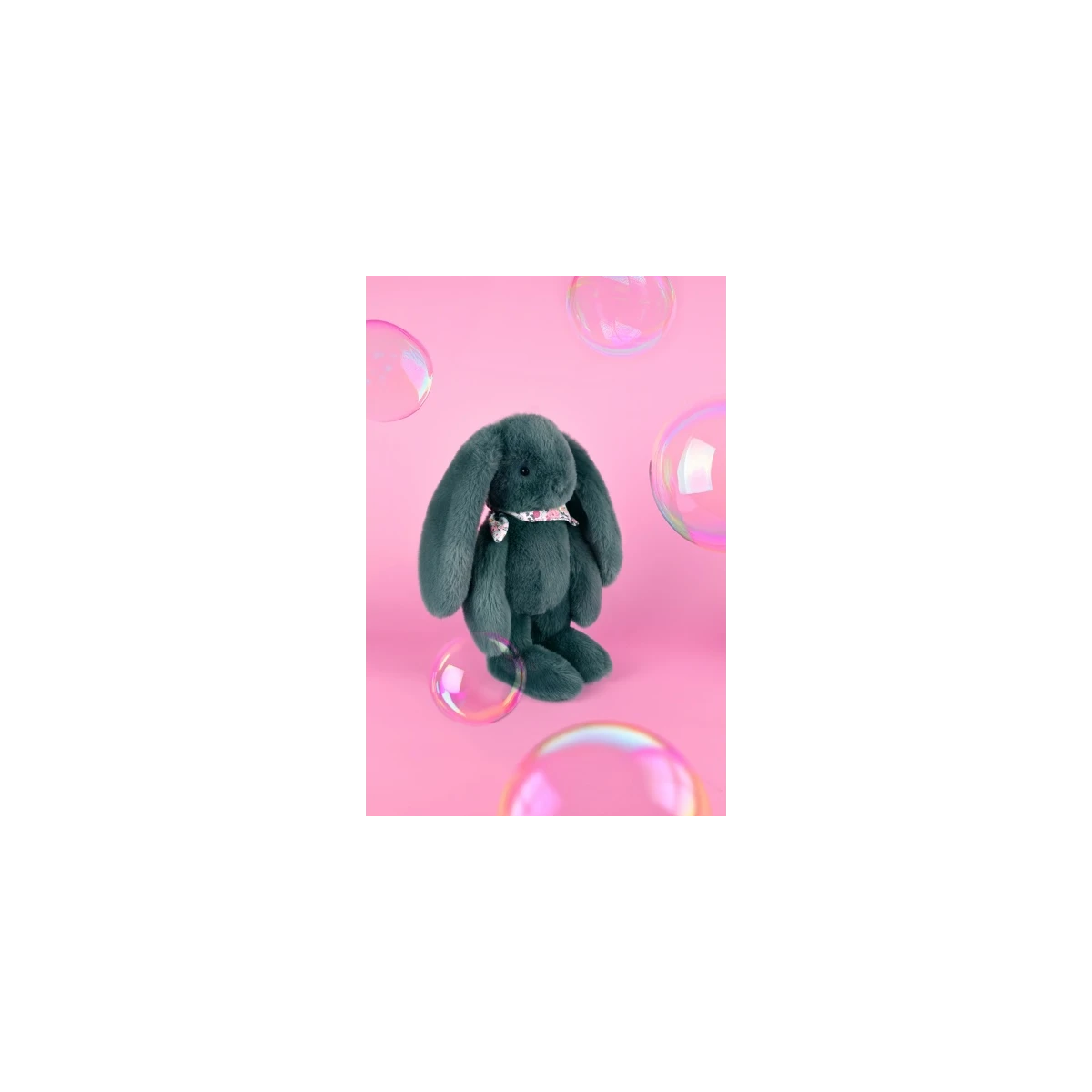 DOUDOU ET COMPAGNIE DOUDOU pluszowy królik Lapin Fleurette  35 cm zielony eukaliptusowy