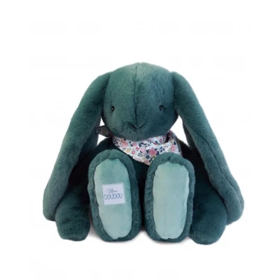 DOUDOU ET COMPAGNIE DOUDOU pluszowy królik Lapin Fleurette  50 cm zielony eukaliptusowy