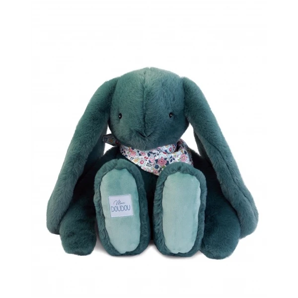 DOUDOU ET COMPAGNIE DOUDOU pluszowy królik Lapin Fleurette  50 cm zielony eukaliptusowy
