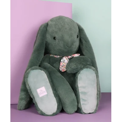 DOUDOU ET COMPAGNIE DOUDOU pluszowy królik Lapin Fleurette  50 cm zielony eukaliptusowy