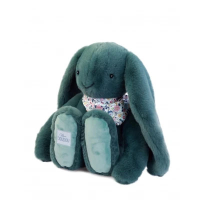 DOUDOU ET COMPAGNIE DOUDOU pluszowy królik Lapin Fleurette  50 cm zielony eukaliptusowy