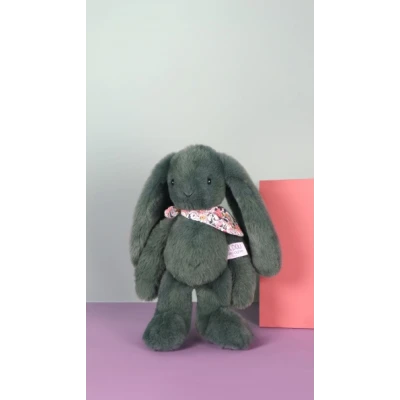 DOUDOU ET COMPAGNIE DOUDOU pluszowy królik Lapin Fleurette  35 cm zielony eukaliptusowy