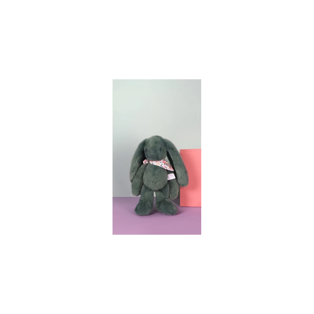 DOUDOU ET COMPAGNIE DOUDOU pluszowy królik Lapin Fleurette  35 cm zielony eukaliptusowy