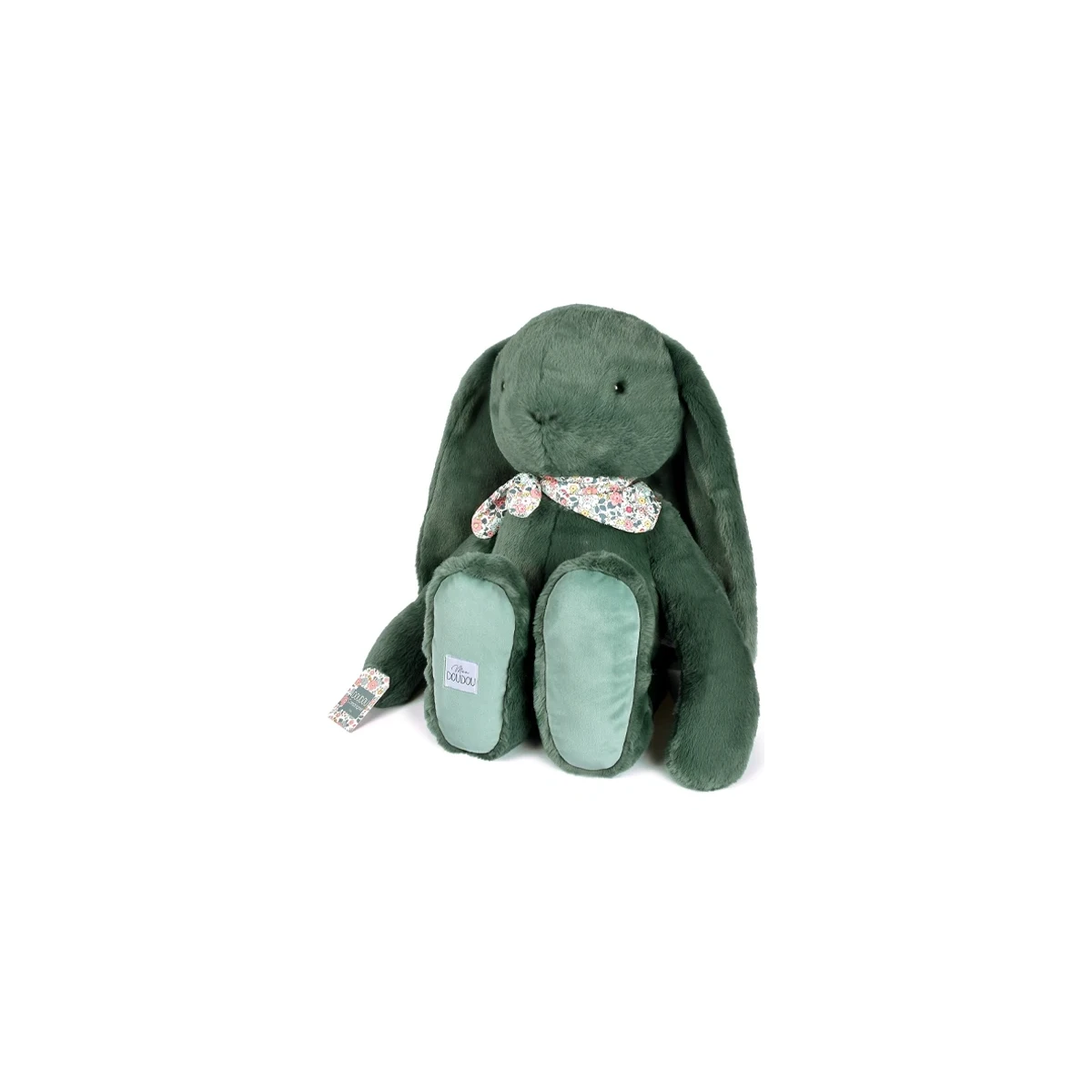 DOUDOU ET COMPAGNIE DOUDOU pluszowy królik Lapin Fleurette  70 cm zielony eukaliptusowy