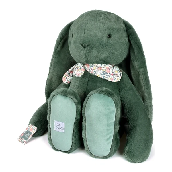 DOUDOU ET COMPAGNIE DOUDOU pluszowy królik Lapin Fleurette  70 cm zielony eukaliptusowy