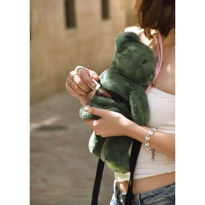 DOUDOU ET COMPAGNIE DOUDOU pluszowa torba na ramię miś  khaki