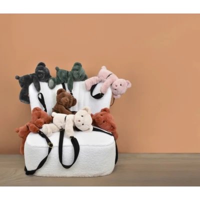 DOUDOU ET COMPAGNIE DOUDOU pluszowa torba na ramię miś  khaki