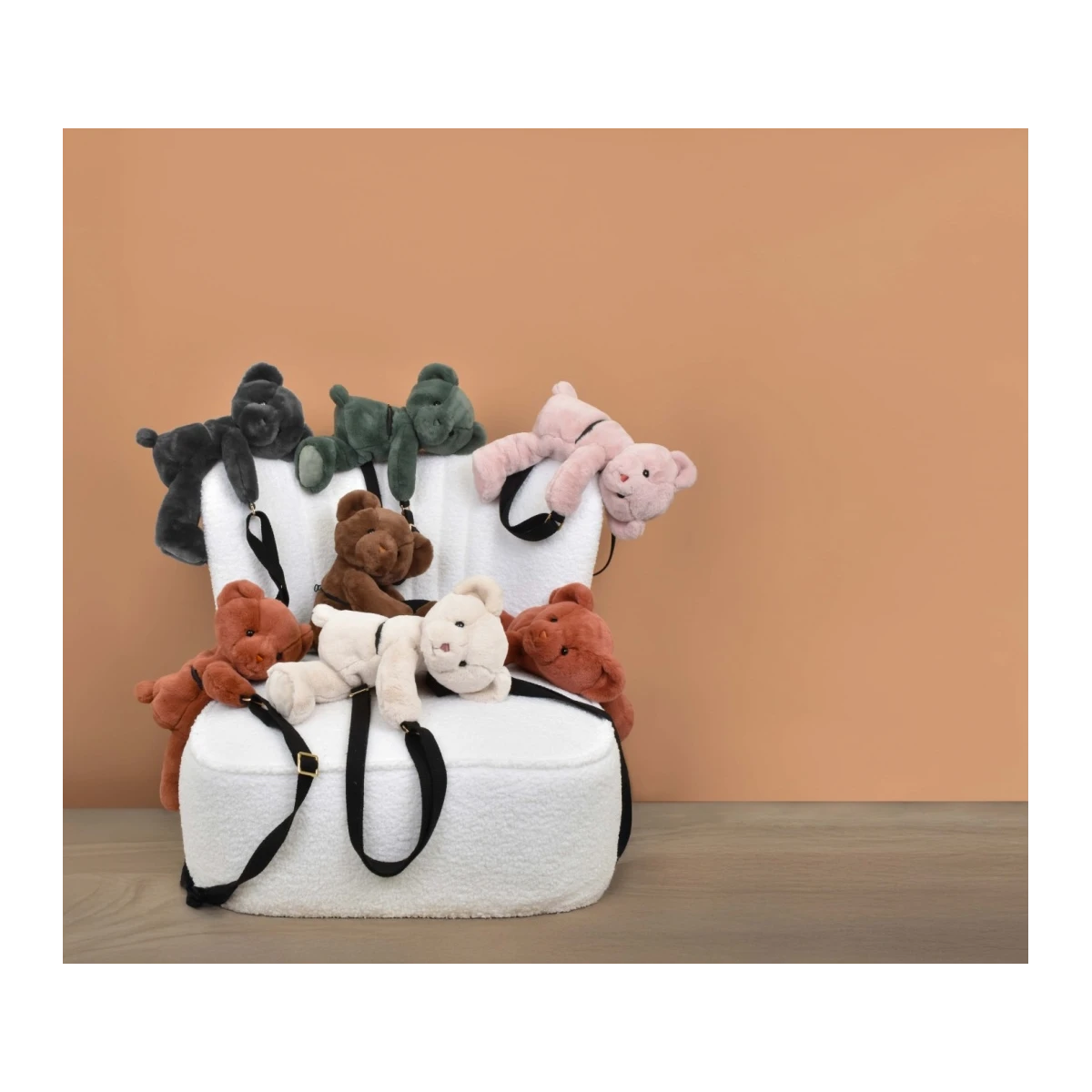 DOUDOU ET COMPAGNIE DOUDOU pluszowa torba na ramię miś  khaki