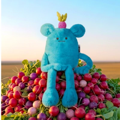DOUDOU ET COMPAGNIE DOUDOU MIAM! Billie Radish 40 cm niebieska rzodkiewka