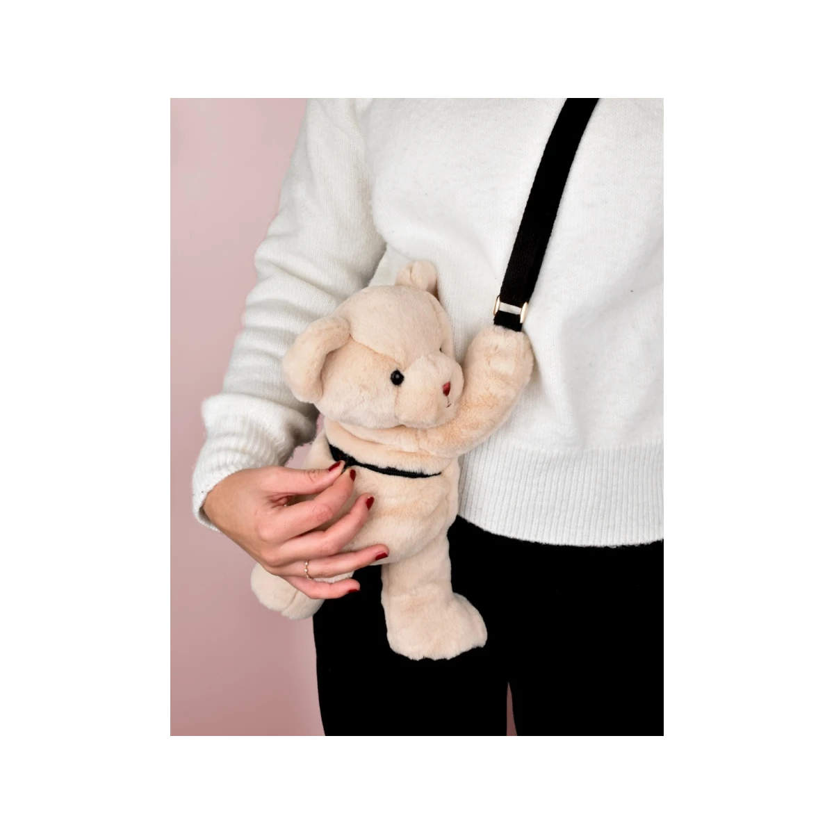 DOUDOU ET COMPAGNIE DOUDOU pluszowa torba na ramię miś  kość słoniowa