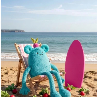 DOUDOU ET COMPAGNIE DOUDOU MIAM! Billie Radish 40 cm niebieska rzodkiewka