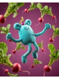 DOUDOU ET COMPAGNIE DOUDOU MIAM! Billie Radish 60 cm niebieska rzodkiewka