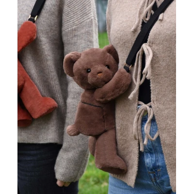 DOUDOU ET COMPAGNIE DOUDOU pluszowa torba na ramię miś  brązowy
