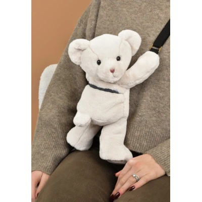 DOUDOU ET COMPAGNIE DOUDOU pluszowa torba na ramię miś  kość słoniowa
