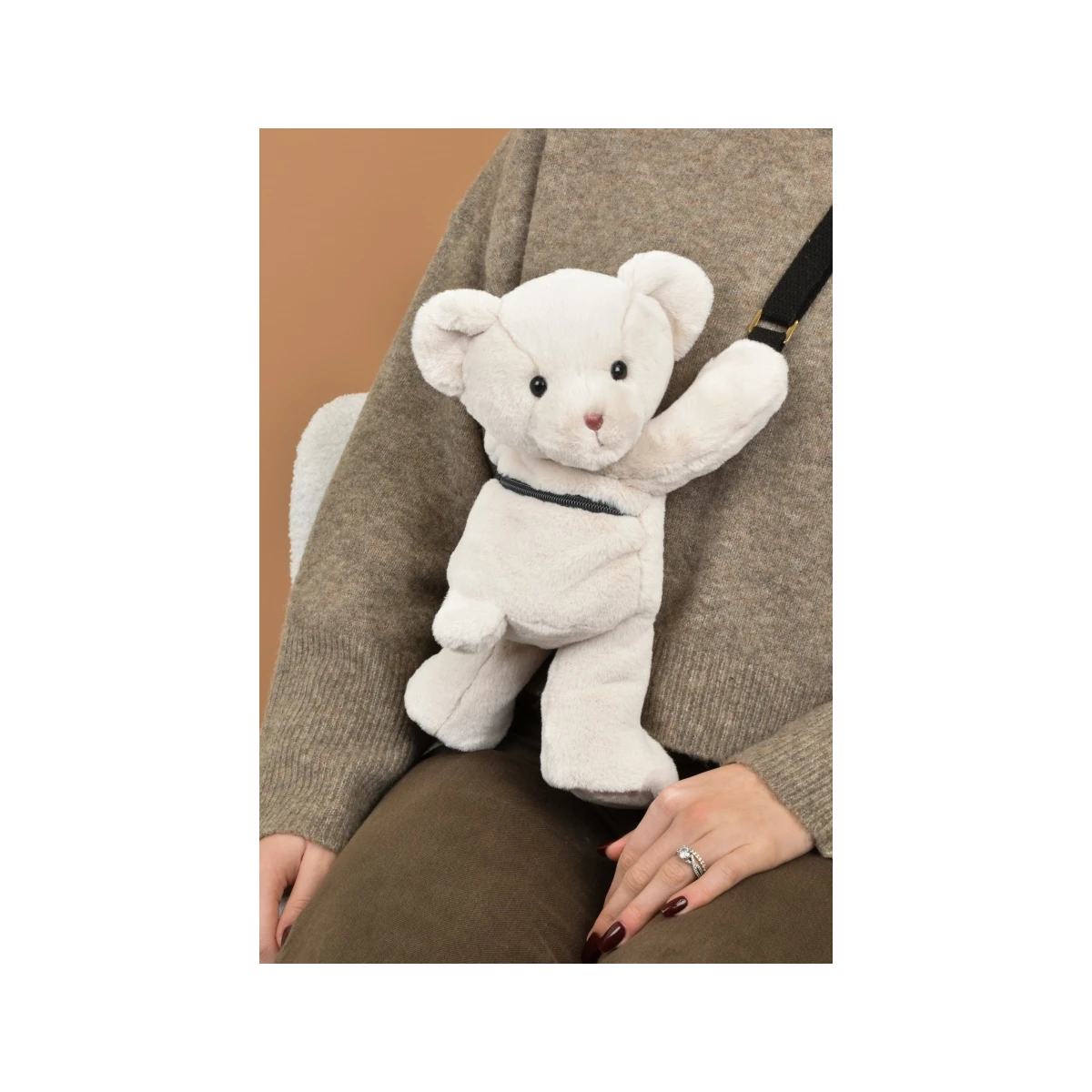 DOUDOU ET COMPAGNIE DOUDOU pluszowa torba na ramię miś  kość słoniowa