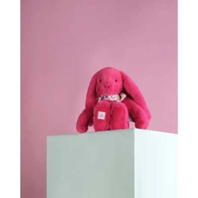 DOUDOU ET COMPAGNIE DOUDOU pluszowy królik Lapin Fleurette  25 cm fuksja