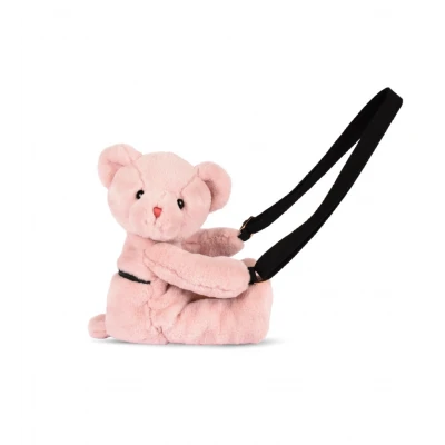 DOUDOU ET COMPAGNIE DOUDOU pluszowa torba na ramię miś  pudrowy róż