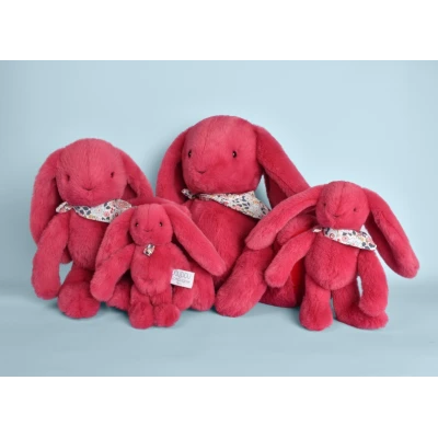 DOUDOU ET COMPAGNIE DOUDOU pluszowy królik Lapin Fleurette  25 cm fuksja