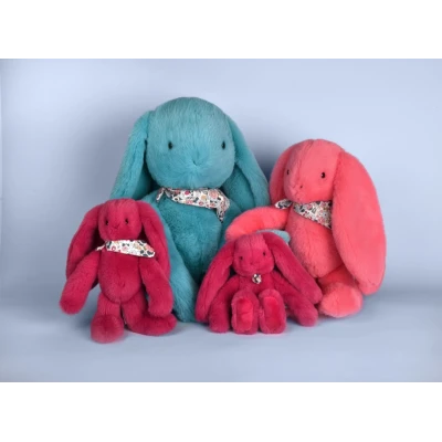 DOUDOU ET COMPAGNIE DOUDOU pluszowy królik Lapin Fleurette  25 cm fuksja