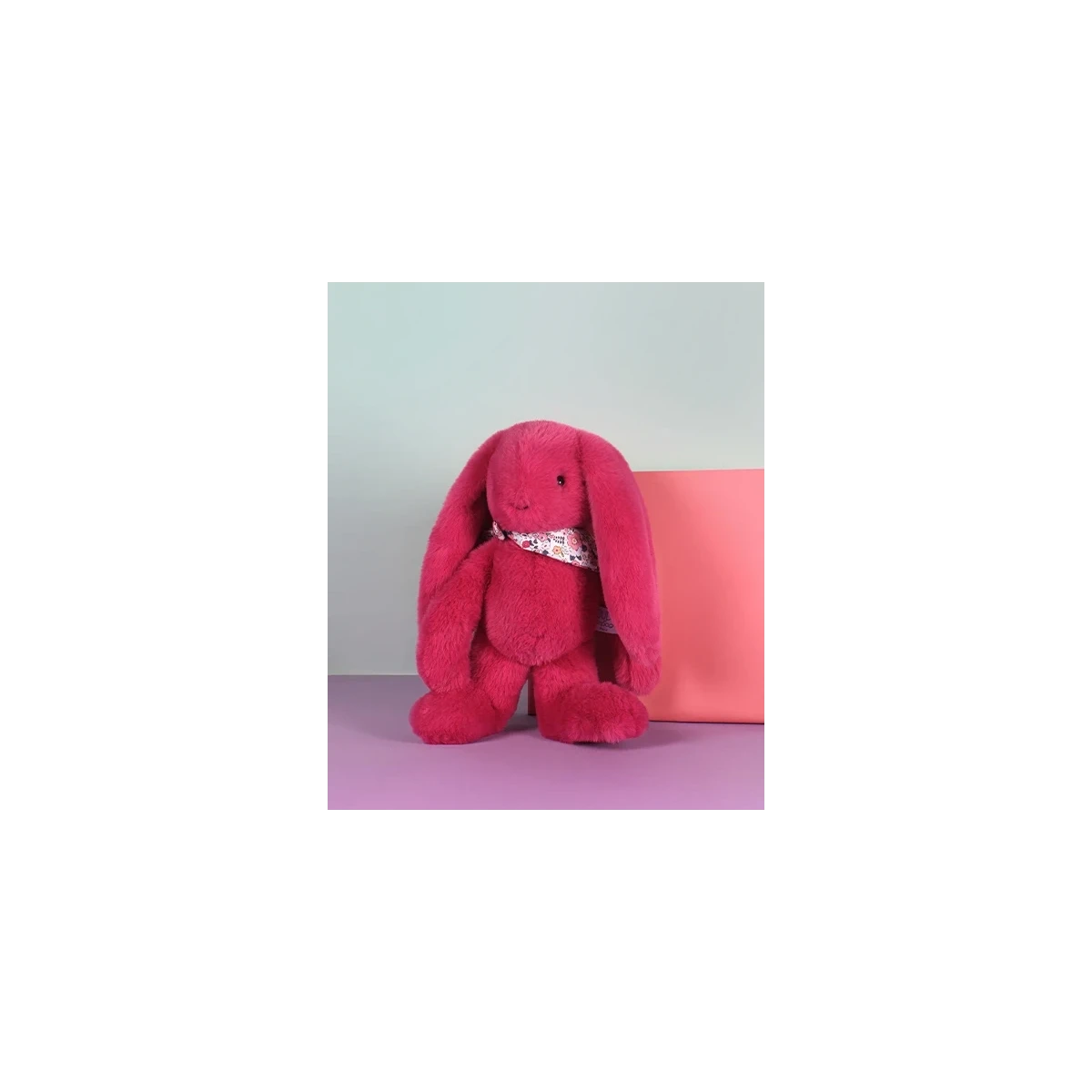 DOUDOU ET COMPAGNIE DOUDOU pluszowy królik Lapin Fleurette  35 cm fuksja