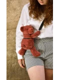 DOUDOU ET COMPAGNIE DOUDOU pluszowa torba na ramię miś  terakota