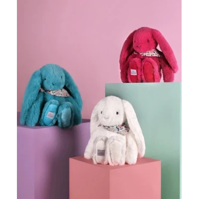 DOUDOU ET COMPAGNIE DOUDOU pluszowy królik Lapin Fleurette  35 cm fuksja