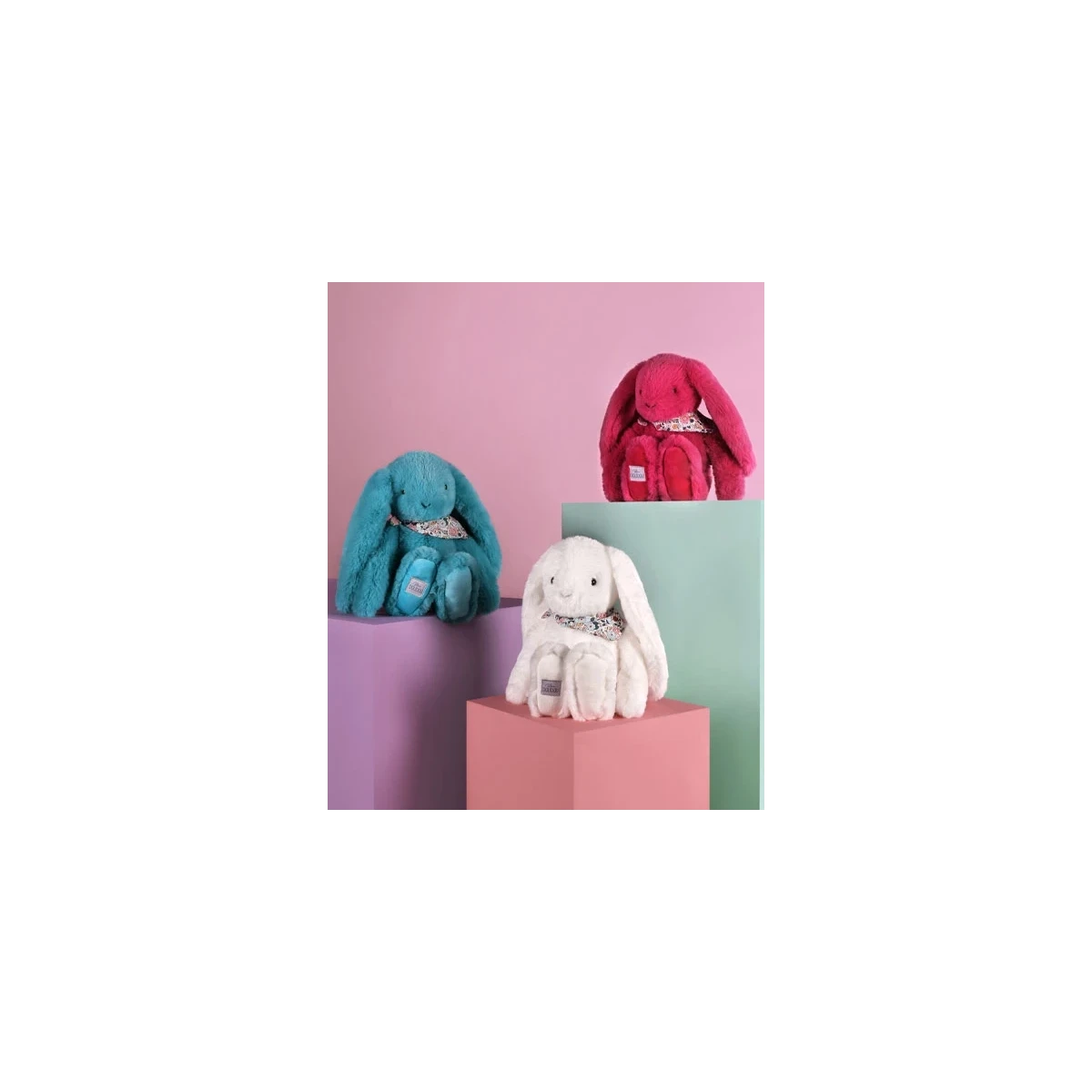 DOUDOU ET COMPAGNIE DOUDOU pluszowy królik Lapin Fleurette  35 cm fuksja